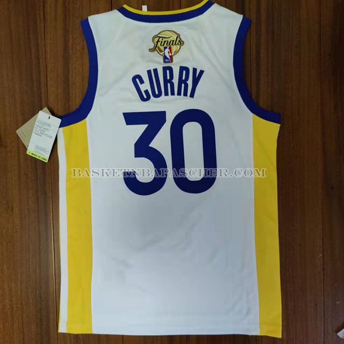 Maillot Golden State Warriors Stephen Curry NO 30 Association 2022 NBA Finals Blanc
